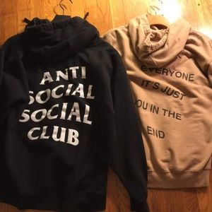 2 anti social social club hoodies.